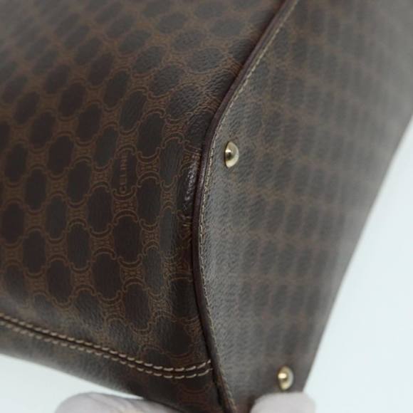CELINE Macadam Canvas Hand Bag PVC Leather Brown Gold Auth 87042 - Picture 15 of 16